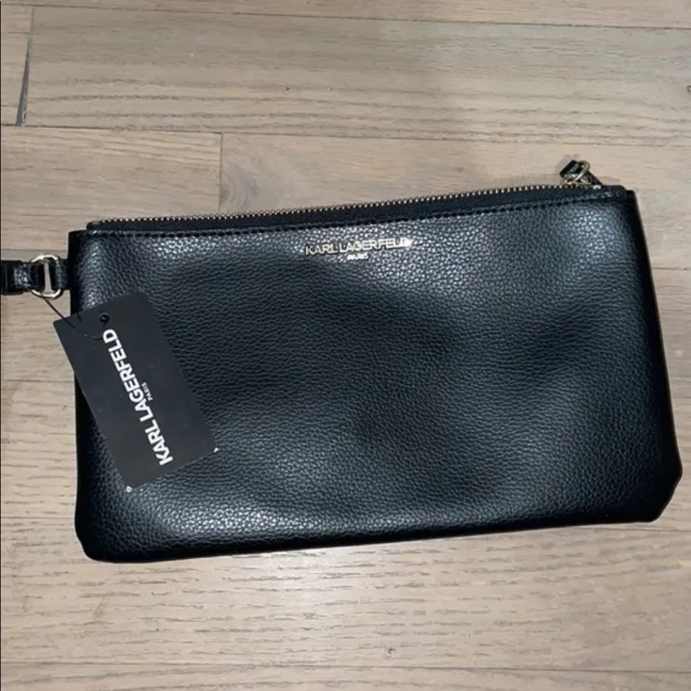 Karl Lagerfeld leather poutch wristlet